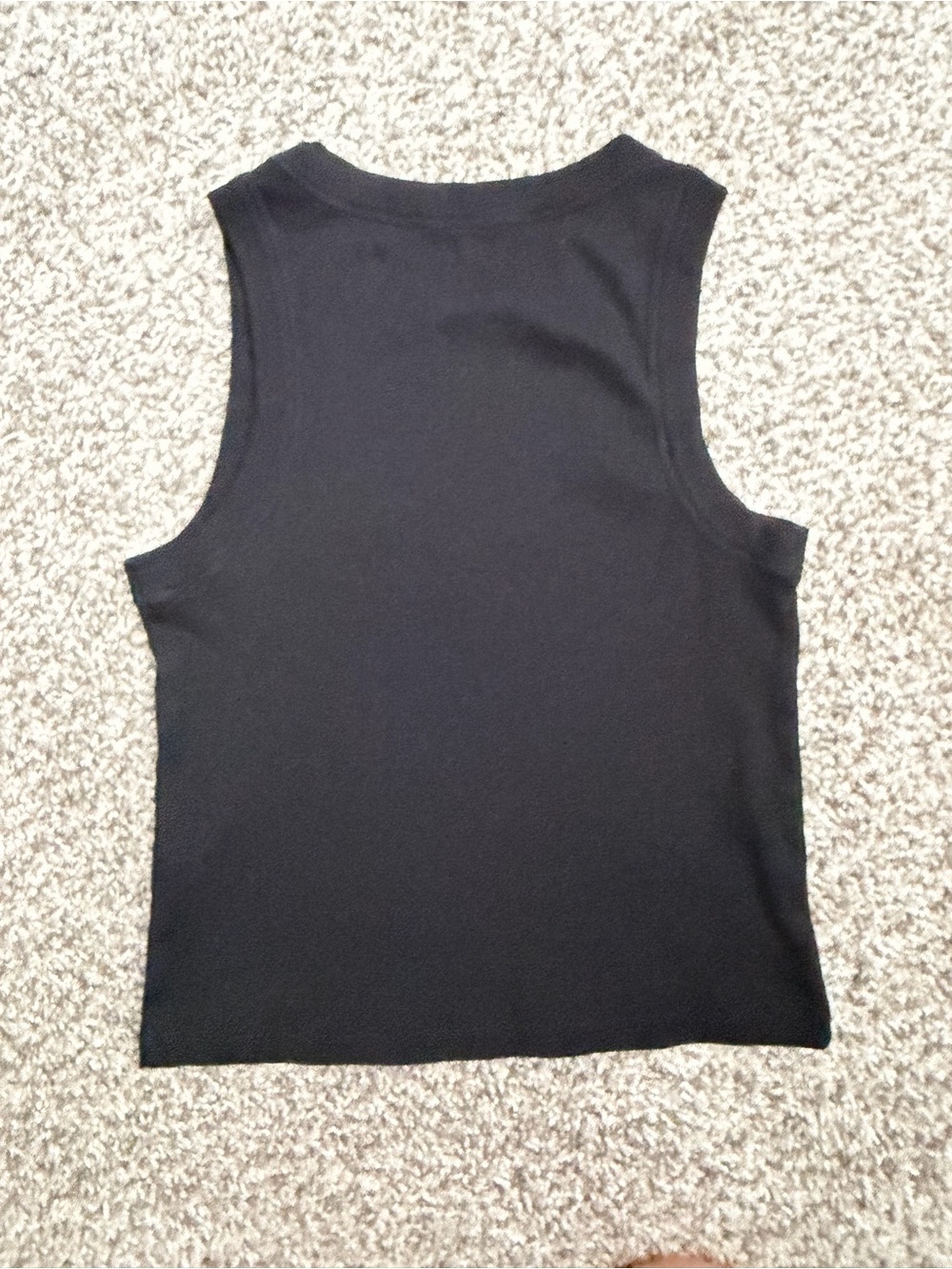 Quince Organic cotton micro-rib cropped cutaway tank - Black - Picture 4 of 4